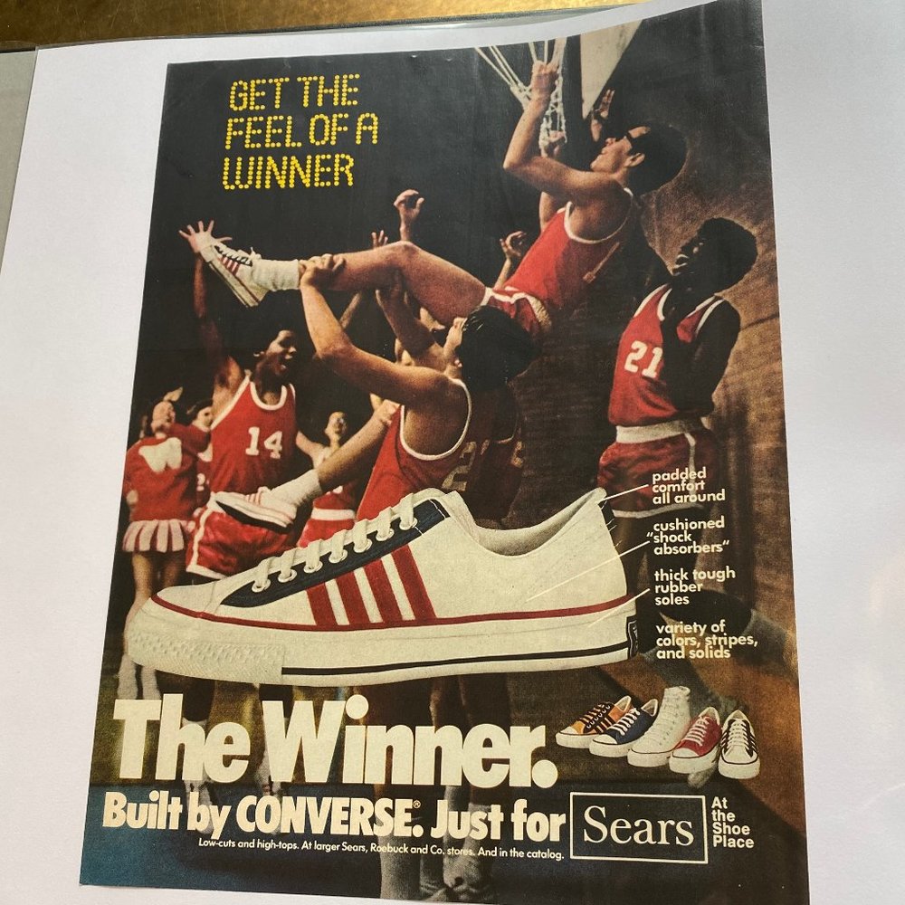 Vintage 70s Sport Magazine Converse Ad Poster